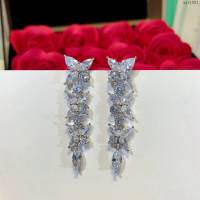 Tiffany純銀飾品 蒂芙尼女士專櫃爆款馬眼全鑽花簇系列耳環耳釘 Tiffany八心八箭耳環耳釘  zgt1591