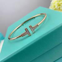 Tiffany飾品 蒂芙尼女士專櫃爆款T Square貝母雙t開口手鐲 Tiffany鑲嵌白色珍珠母貝手鐲  zgt1618