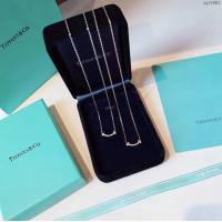 Tiffany純銀飾品 蒂芙尼女士專櫃爆款mini迷你帶鑽微笑項鏈 Tiffany笑臉系列項鏈  zgt1682