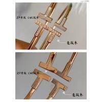 Tiffany飾品 蒂芙尼女士專櫃爆款T Square白金手鐲 Tiffany松石帶鑽雙t手鐲  zgt1698