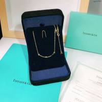 Tiffany純銀飾品 蒂芙尼女士專櫃爆款中號光面笑臉雙t項鏈 Tiffany純銀鎖骨鏈  zgt1705