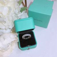Tiffany純銀飾品 蒂芙尼女士專櫃爆款Setting鑽戒 Tiffany槽式鑲嵌圓形戒指  zgt1713