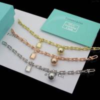 Tiffany飾品 蒂芙尼女士專櫃爆款關節U型鏈環手鏈 Tiffany鎖愛心吊墜手鏈  zgt1729