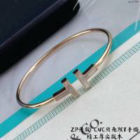 Tiffany飾品 蒂芙尼女士專櫃爆款T Square白金手鐲 Tiffany雙t貝母手鐲  zgt1794