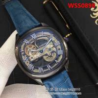 CARTIER卡地亞 精緻鏤空 真皮錶帶男士腕表 WSS0898