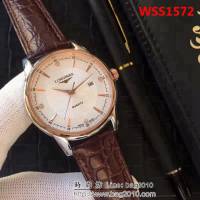 LONGINES浪琴 精鋼表殼 真皮錶帶 休閒商務男士腕表  WSS1572