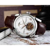 百達翡麗PATEK PHILPPE 全自動機械機芯 316精鋼表殼 進口小牛皮錶帶 男士腕表  wssb3676