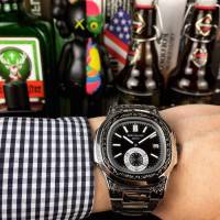百達翡麗PATEK PHILPPE 鸚鵡螺系列 全自動機械機芯 精鋼雕花錶帶 男士腕表  wssb4275