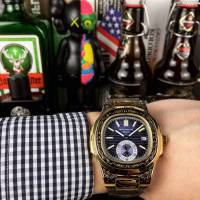 百達翡麗PATEK PHILPPE 鸚鵡螺系列 全自動機械機芯 精鋼雕花錶帶 男士腕表  wssb4277