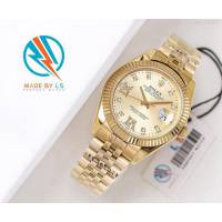 ROLEX勞力士 日誌月相型 904蠔式鋼 18k微納米電鍍金 五珠帶 三度防水性能 全自動進口機械男表  wssb5063