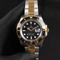勞力士複刻手錶 勞力士單黃海使型 Rolex間金小鬼王SEA-DEWLLER 126603  gjs1709