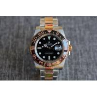 勞力士複刻手錶 Rolex格林尼治ll:黑咖雙色全玫金款男士腕表  gjs1768