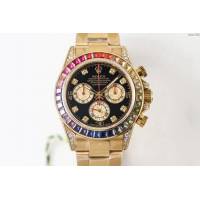 勞力士手錶 Rolex全新彩虹圈迪通拿Daytona 緞紋字面 Rolex高端男士腕表  hds1052