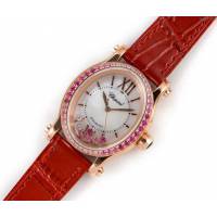 Chopard手錶 蕭邦快樂鑽系列 橢圓型機械6T28新款 蕭邦時尚女表 蕭邦機械女士腕表  hds1845