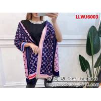 路易威登LV雙面大牌元素提花羊絨圍巾 LLWJ6003