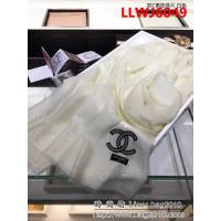 CHANEL香奈兒蓬鬆加厚款 雙C素色珠片羊絨長圍巾 LLWJ6049