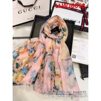GUCCI古馳 2018專櫃爆款 花鳥系列名媛風格印花羊絨圍巾 G0101 LLWJ6053