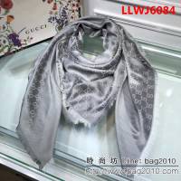 GUCCI古馳 頂級原單 經典斜紋雙色羊絨圍巾 LLWJ6084