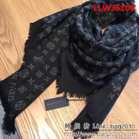 路易威登LV2018專櫃最新款 暗提花燙鑽圍巾 LLWJ6109