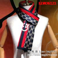 GUCCI古馳專櫃同步 2018男士冬季精品針織羊毛圍巾 男女同款 LLWJ6121