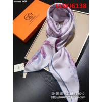 HERMES愛馬仕民族風手工卷邊斜紋真絲方巾 LLWJ6138