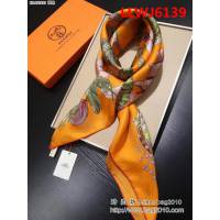 HERMES愛馬仕民族風手工卷邊斜紋真絲方巾 LLWJ6139