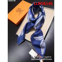 HERMES愛馬仕民族風手工卷邊斜紋真絲方巾 LLWJ6140