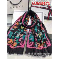 GUCCI古馳 2018專櫃新款 花卉印花純羊絨圍巾 G086 LLWJ6171