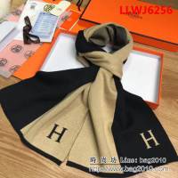 HERMES愛馬仕原單出口招牌男款羊絨圍巾 LLWJ6256