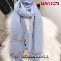 BURBERRY巴寶莉 2018新款 雙色雙面彩色刺繡羊絨圍巾 LLWJ6273