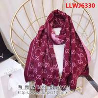 GUCCI古馳 冬季新款雙面雙色羊絨混紡圍巾 可做披肩 yg015 LLWJ6330