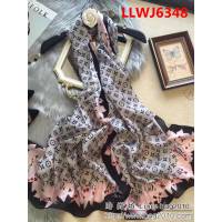 路易威登LV熱賣款經典真絲系列 經典老花四葉草桑蠶絲絲巾 LLWJ6348