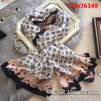 路易威登LV熱賣款經典真絲系列 經典老花四葉草桑蠶絲絲巾 LLWJ6349