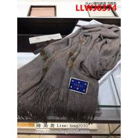 GUCCI古馳專櫃管道 純手工縫珠山羊絨徽標披肩 LLWJ6374