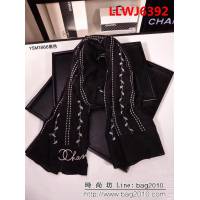 CHANEL香奈兒  2018專櫃原版 真絲羊毛刺繡長巾 YSM1866 LLWJ6392