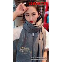 HERMES愛馬仕2018年度爆款 新款Hermès淨色刺繡圍巾 LLWJ6725