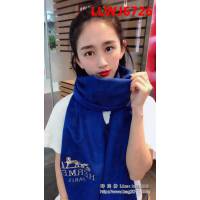 HERMES愛馬仕2018年度爆款 新款Hermès淨色刺繡圍巾 LLWJ6726