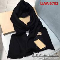 BURBERRY巴寶莉 經典男士爆款 黑灰羊絨圍巾 LLWJ6782