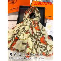 HERMES愛馬仕2018最新款 時尚復古撞色圍巾 H087 LLWJ7176