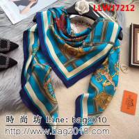 HERMES愛馬仕原單品質 2018專櫃新品真絲緞面燙金大方巾 LLWJ7212
