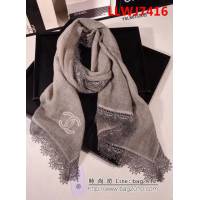 CHANEL香奈兒頂級品 2018秋冬新款山羊絨蕾絲邊圍巾 YSL8615 LLWJ7416