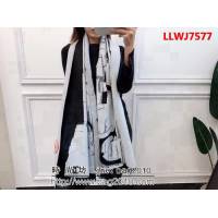 CHANEL香奈兒經典款 配色超大logo長圍巾 LLWJ7577
