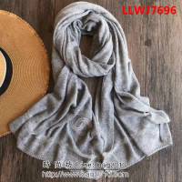 CHANEL香奈兒 針織 金屬絲線羊絨兔絨長圍巾 LLWJ7696