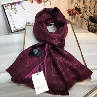GUCCI圍巾 GG羊毛提花系列 經典款 古馳2019新款長圍巾 GUCCI羊毛長巾  llwj6487
