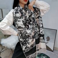 Dior圍巾 最新專櫃主打款 叢林系列羊絨圍巾 迪奧女羊絨披肩毯  llwj7063