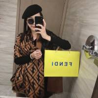 Fendi2021新款女士圍巾 芬迪愛心款仿羊絨提花圍巾  mmj1025