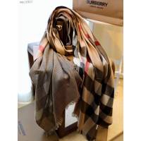Burberry羊絨雙面披肩 格紋經典駝色搭配反面復古千鳥格 巴寶莉2021新款圍巾  mmj1037