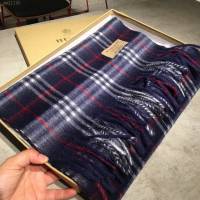 Burberry深度水波紋經典羊絨格子圍巾 巴寶莉2021新款圍巾  mmj1146