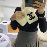 CHANEL專櫃新款網紅爆款系列女士圍巾 香奈兒毛毛領圍脖水貂毛皮草秋冬新款水貂毛圍巾  mmj1314