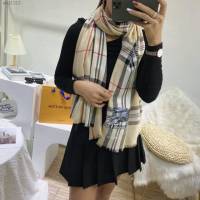 Burberry經典寬格混紡大規格披肩經典格子披肩圍巾 巴寶莉2021新款女士棉絨圍巾  mmj1318